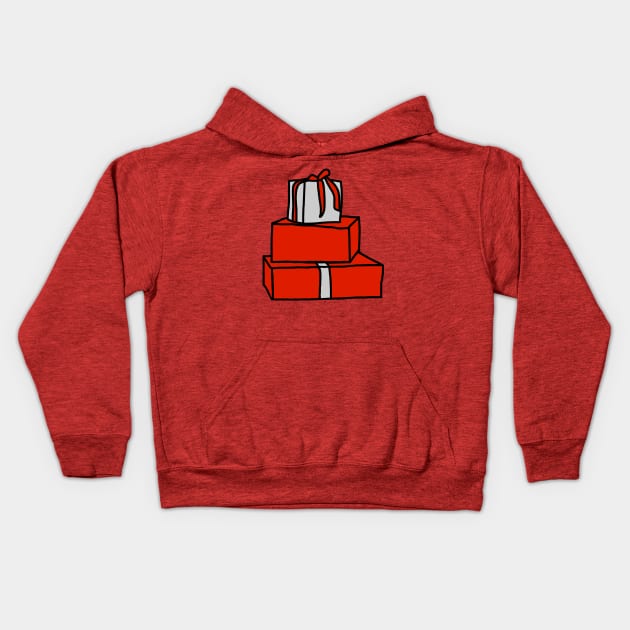 A Pile of Three Christmas Gift Boxes Graphic Kids Hoodie by ellenhenryart